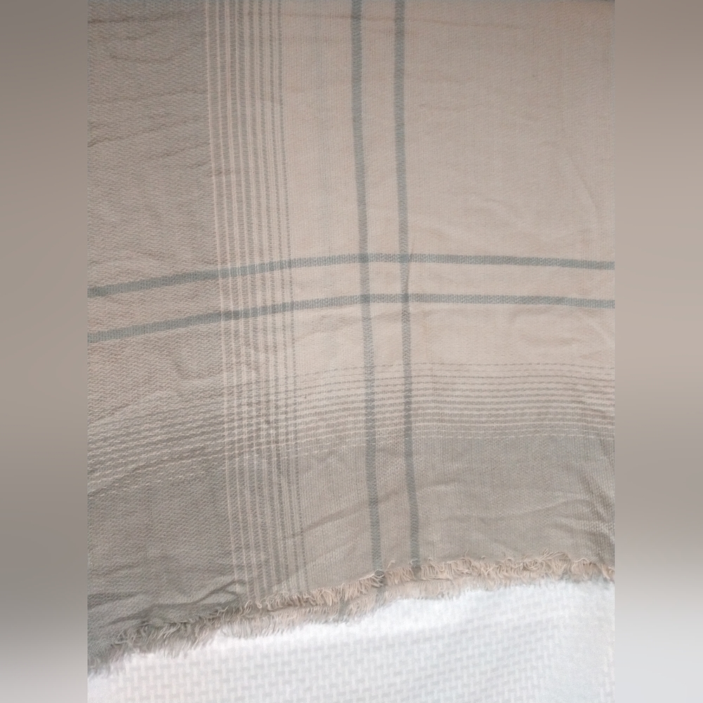 Pink Gray Plaid Blanket Scarf Wrap Throw